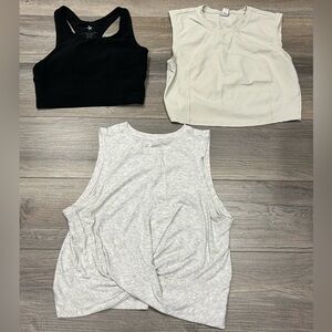 Women's Sleeveless Tops - Black, Cream, and Gray
